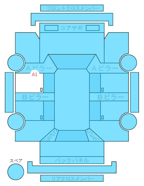 Body condition diagram (damage marks, Japanese labels)