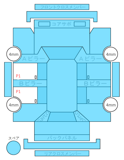 Body condition diagram (damage marks, Japanese labels)