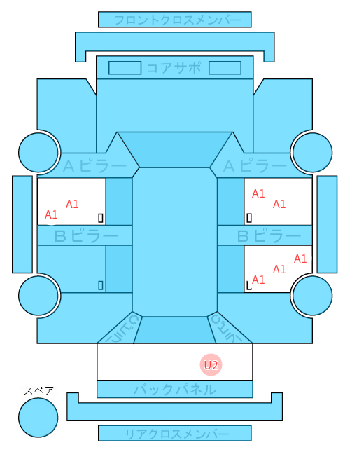 Body condition diagram (damage marks, Japanese labels)