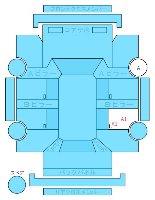 Body condition diagram (damage marks, Japanese labels)
