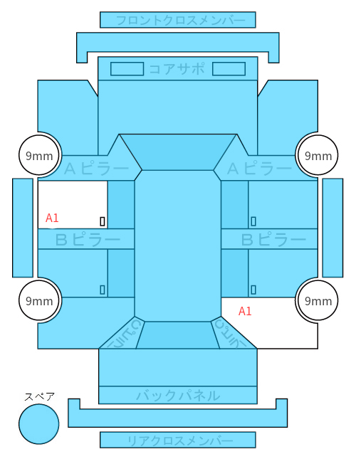Body condition diagram (damage marks, Japanese labels)