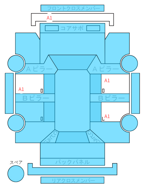 Body condition diagram (damage marks, Japanese labels)