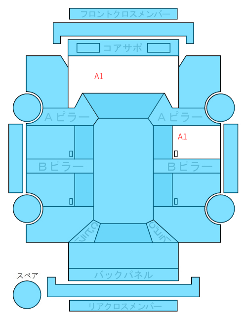 Body condition diagram (damage marks, Japanese labels)