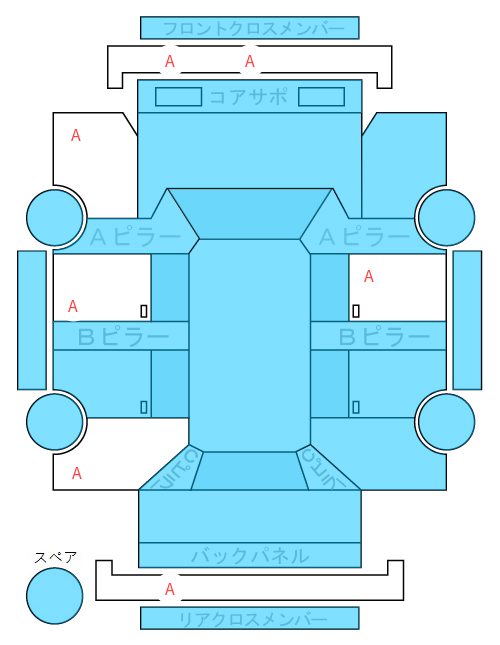 Body condition diagram (damage marks, Japanese labels)