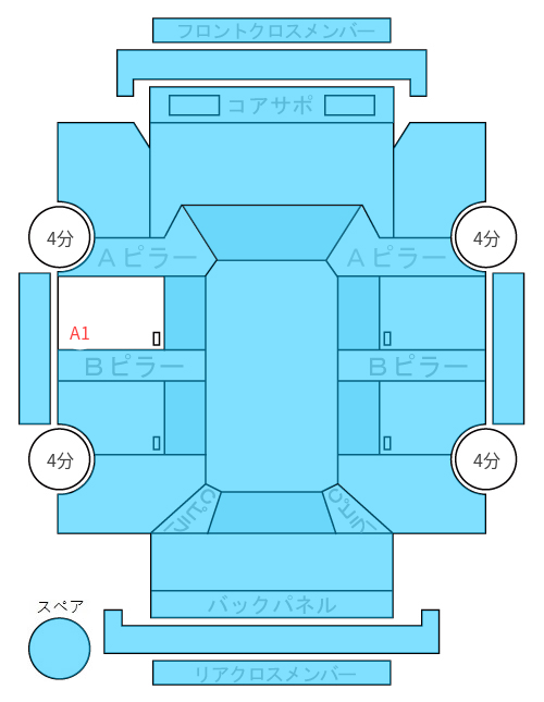 Body condition diagram (damage marks, Japanese labels)