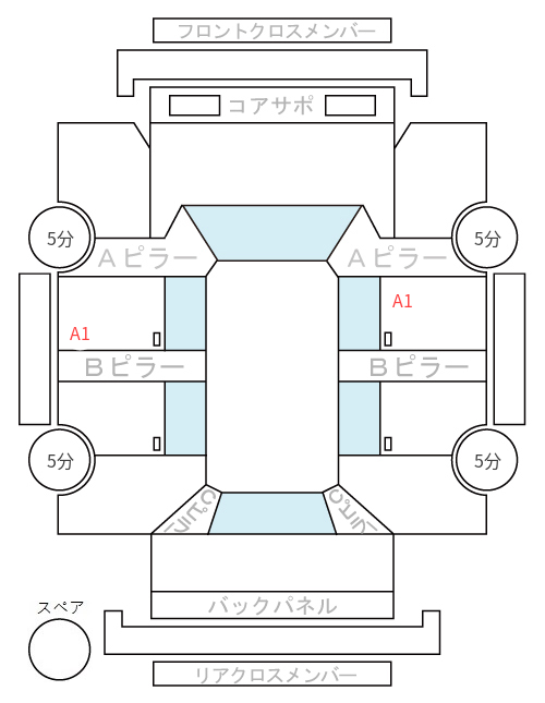 Body condition diagram (damage marks, Japanese labels)