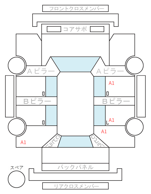 Body condition diagram (damage marks, Japanese labels)