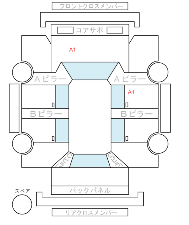 Body condition diagram (damage marks, Japanese labels)