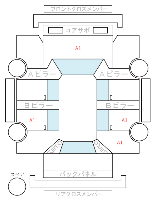 Body condition diagram (damage marks, Japanese labels)