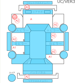 Body condition diagram (damage marks, Japanese labels)