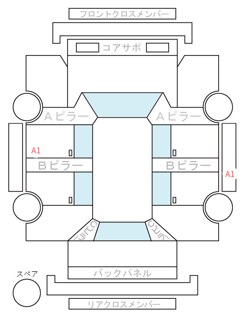 Body condition diagram (damage marks, Japanese labels)