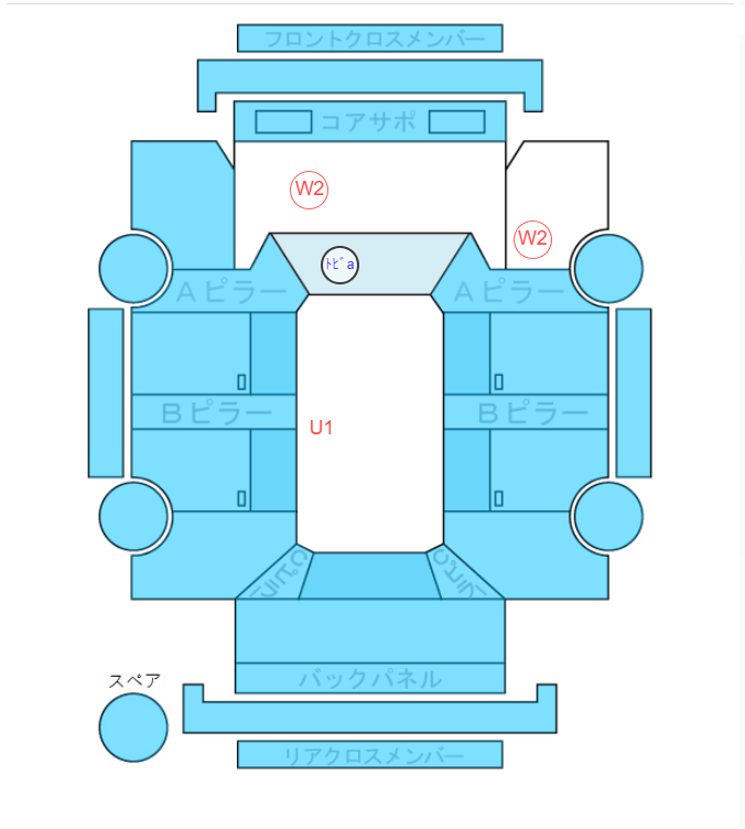 Body condition diagram (damage marks, Japanese labels)