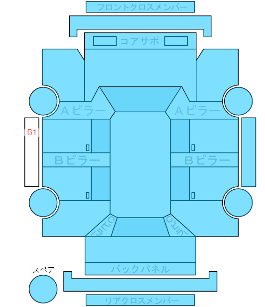 Body condition diagram (damage marks, Japanese labels)