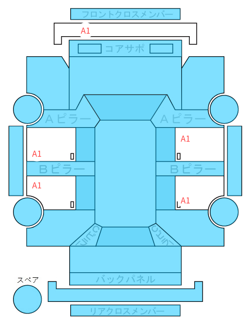 Body condition diagram (damage marks, Japanese labels)