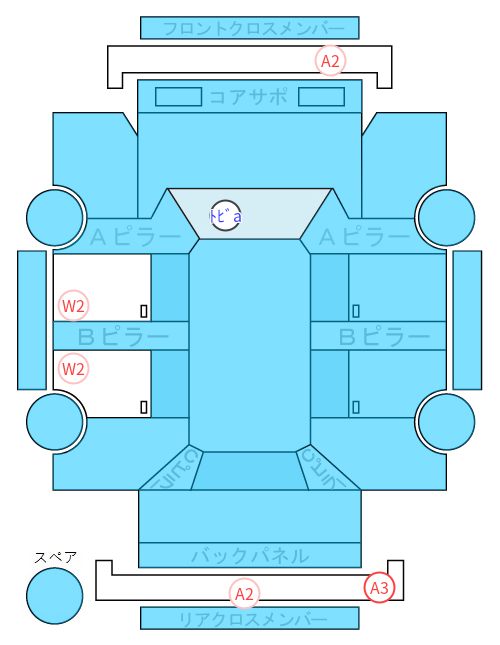Body condition diagram (damage marks, Japanese labels)