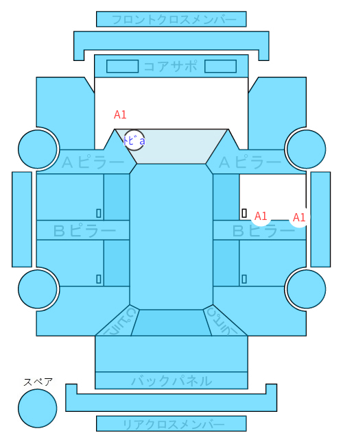 Body condition diagram (damage marks, Japanese labels)