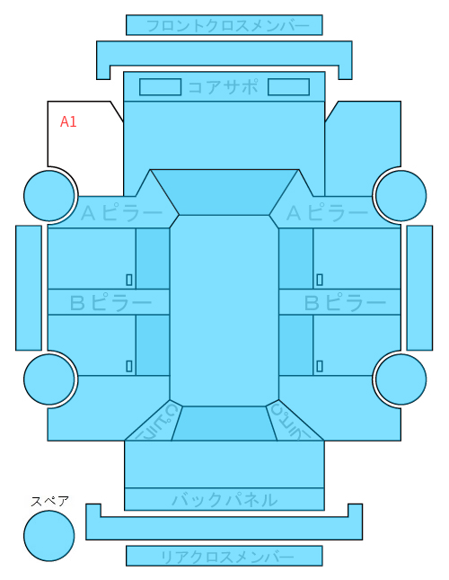 Body condition diagram (damage marks, Japanese labels)