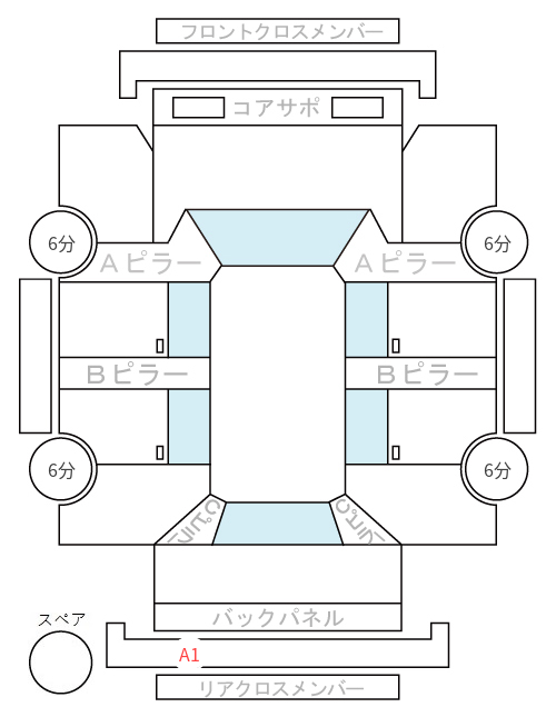 Body condition diagram (damage marks, Japanese labels)