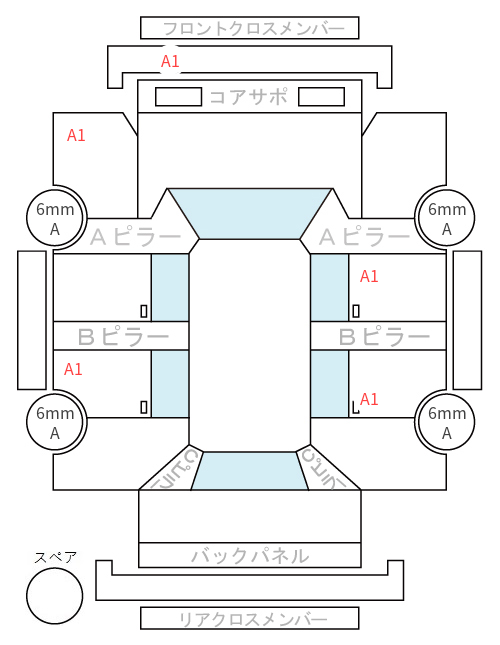 Body condition diagram (damage marks, Japanese labels)