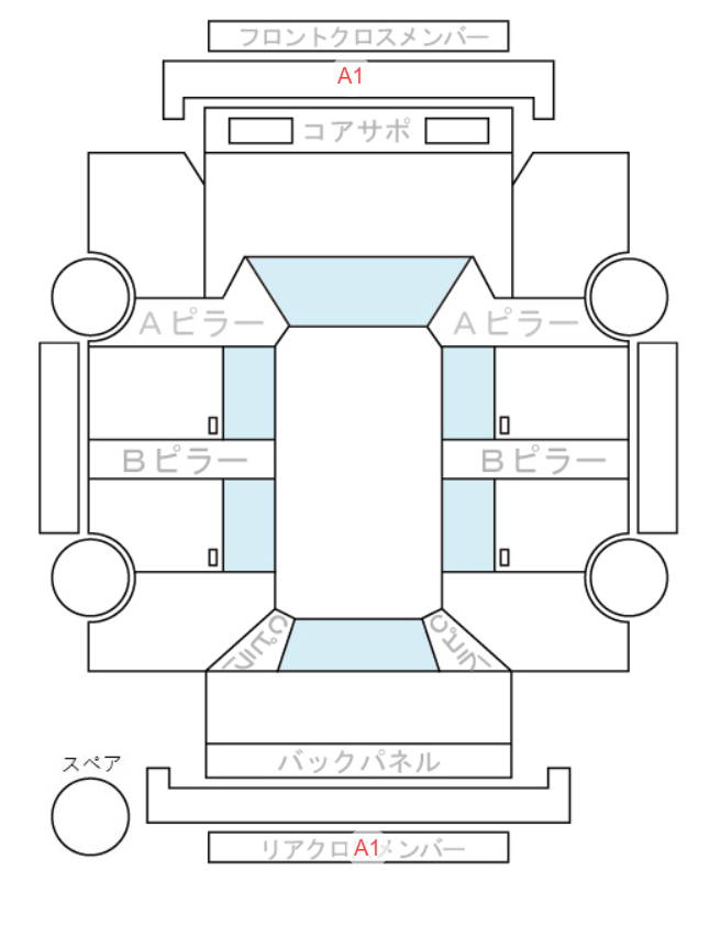 Body condition diagram (damage marks, Japanese labels)