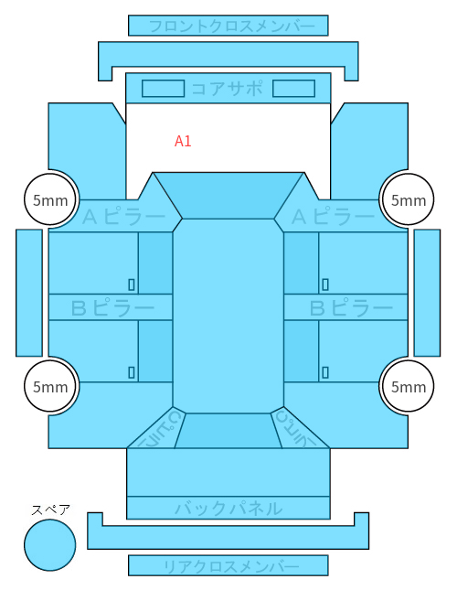 Body condition diagram (damage marks, Japanese labels)