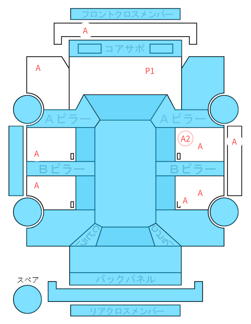 Body condition diagram (damage marks, Japanese labels)
