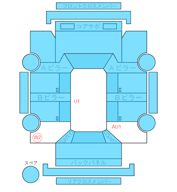 Body condition diagram (damage marks, Japanese labels)