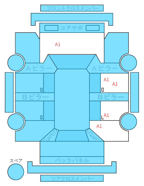 Body condition diagram (damage marks, Japanese labels)