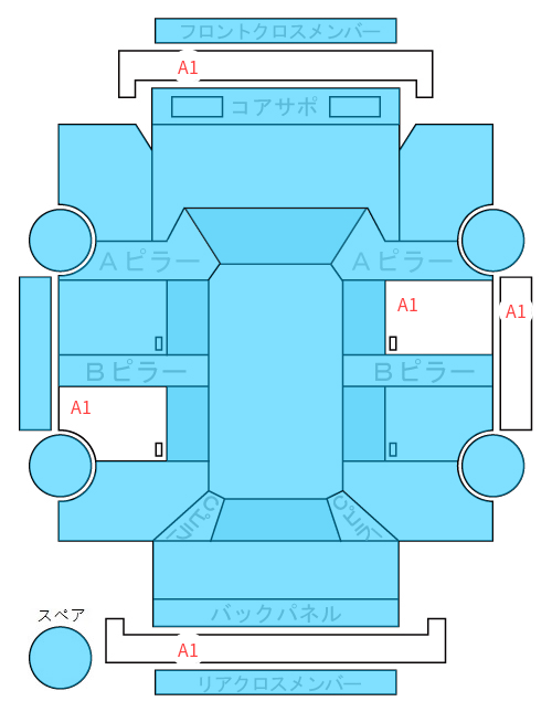 Body condition diagram (damage marks, Japanese labels)