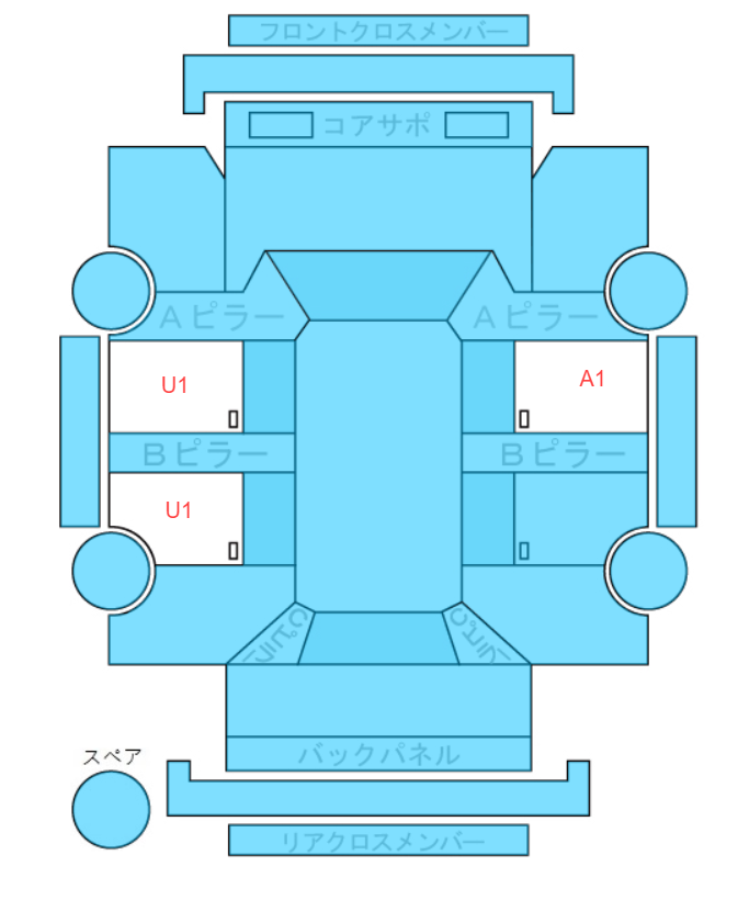 Body condition diagram (damage marks, Japanese labels)