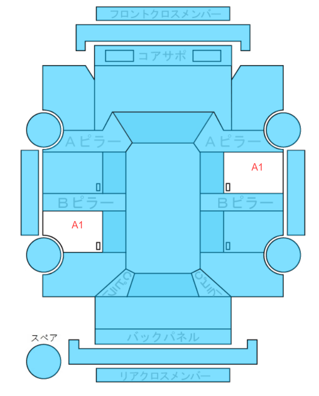 Body condition diagram (damage marks, Japanese labels)