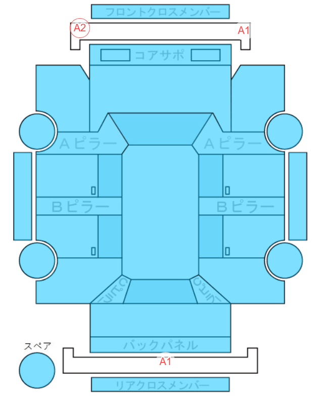 Body condition diagram (damage marks, Japanese labels)