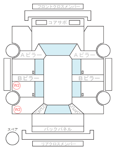 Body condition diagram (damage marks, Japanese labels)