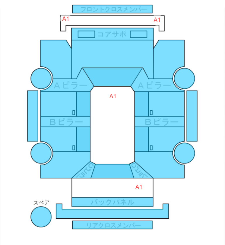 Body condition diagram (damage marks, Japanese labels)