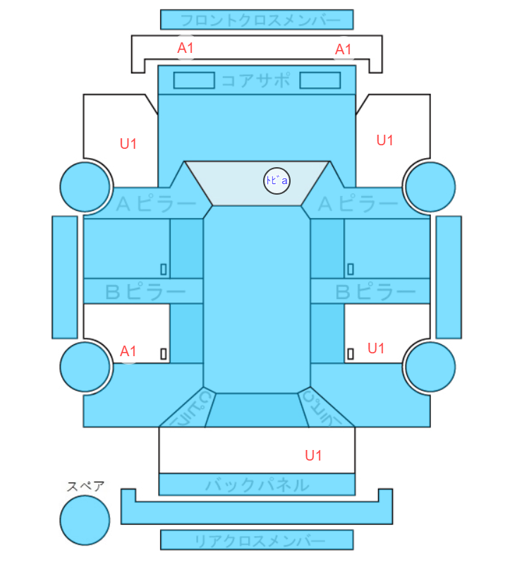 Body condition diagram (damage marks, Japanese labels)