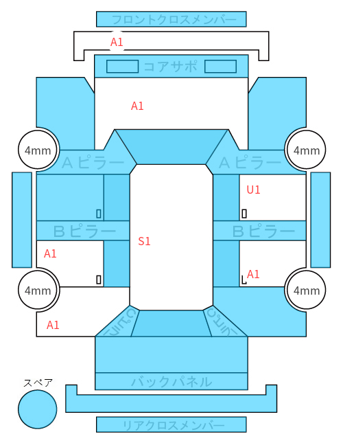 Body condition diagram (damage marks, Japanese labels)