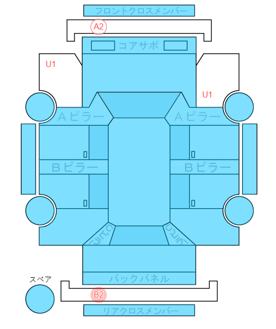 Body condition diagram (damage marks, Japanese labels)