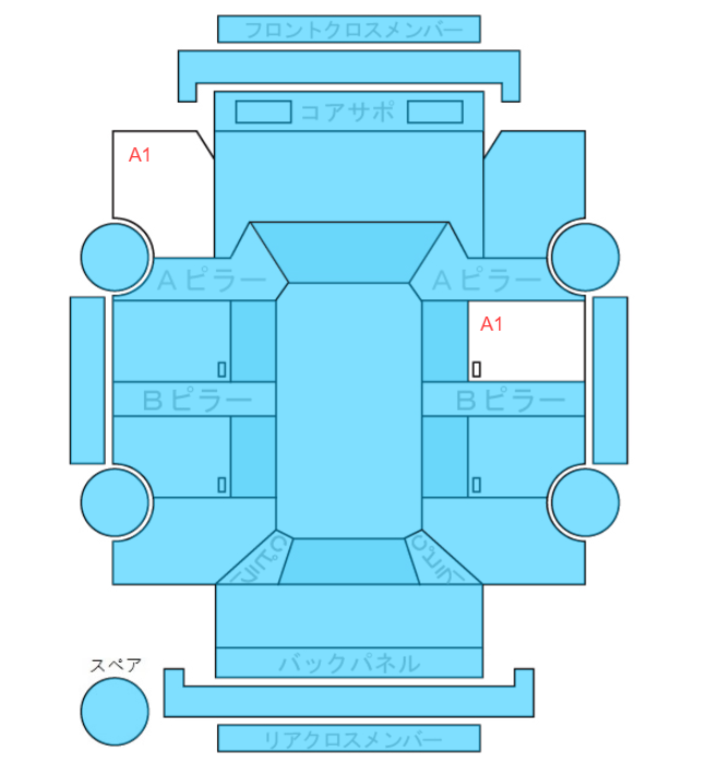Body condition diagram (damage marks, Japanese labels)