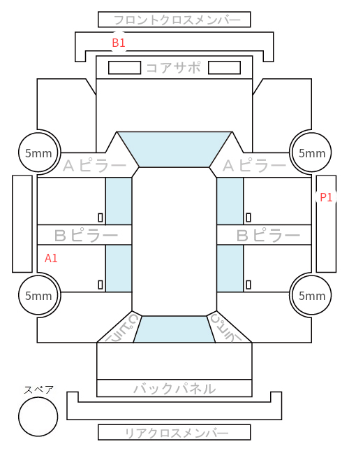 Body condition diagram (damage marks, Japanese labels)