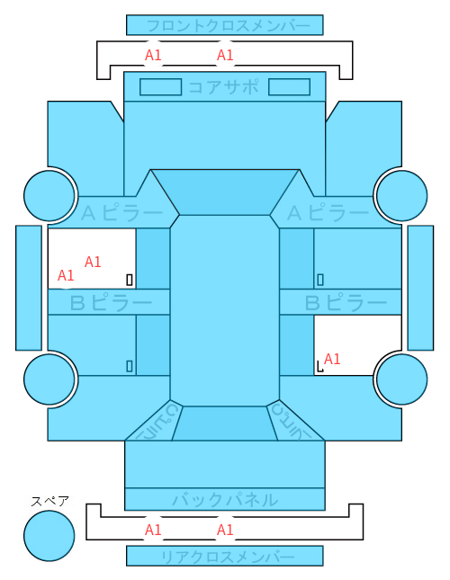 Body condition diagram (damage marks, Japanese labels)