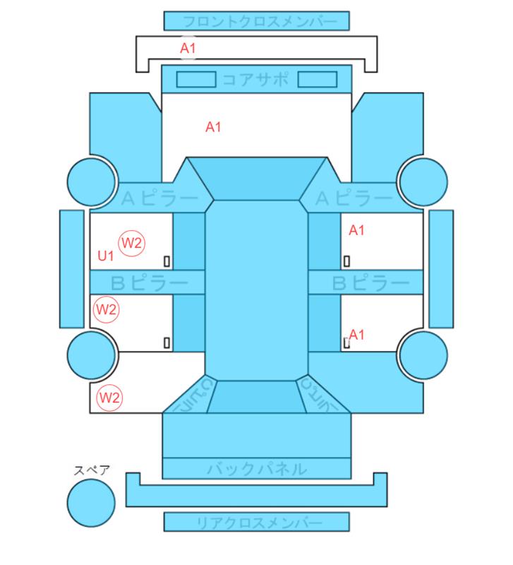 Body condition diagram (damage marks, Japanese labels)