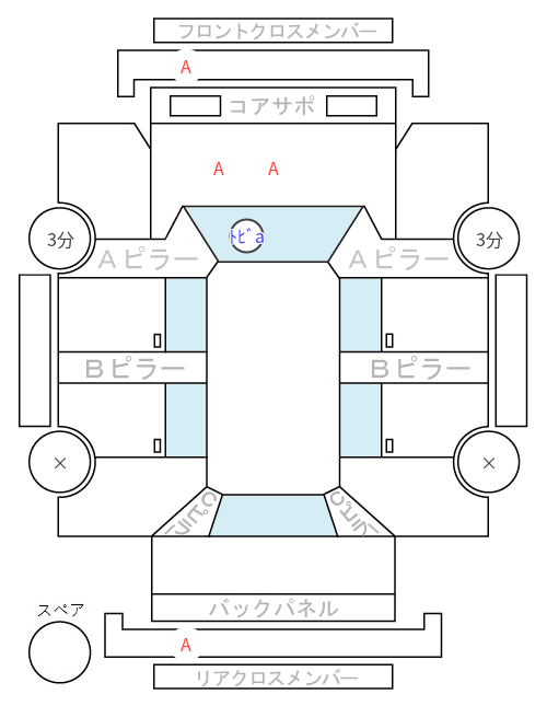 Body condition diagram (damage marks, Japanese labels)
