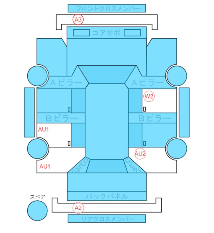 Body condition diagram (damage marks, Japanese labels)