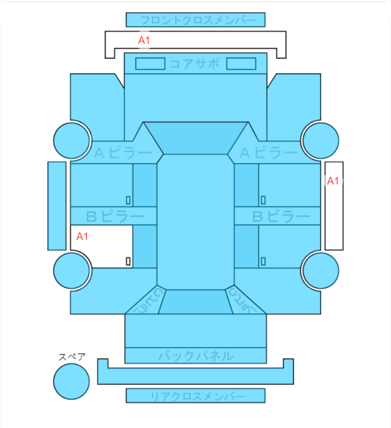 Body condition diagram (damage marks, Japanese labels)