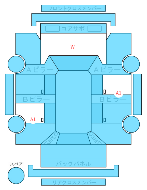 Body condition diagram (damage marks, Japanese labels)