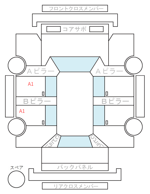 Body condition diagram (damage marks, Japanese labels)