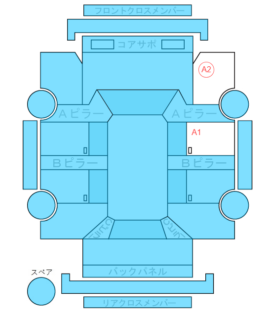 Body condition diagram (damage marks, Japanese labels)