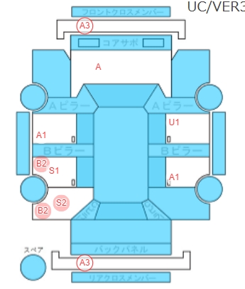 Body condition diagram (damage marks, Japanese labels)
