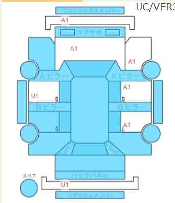 Body condition diagram (damage marks, Japanese labels)