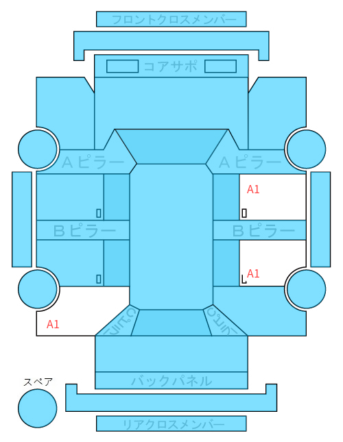Body condition diagram (damage marks, Japanese labels)